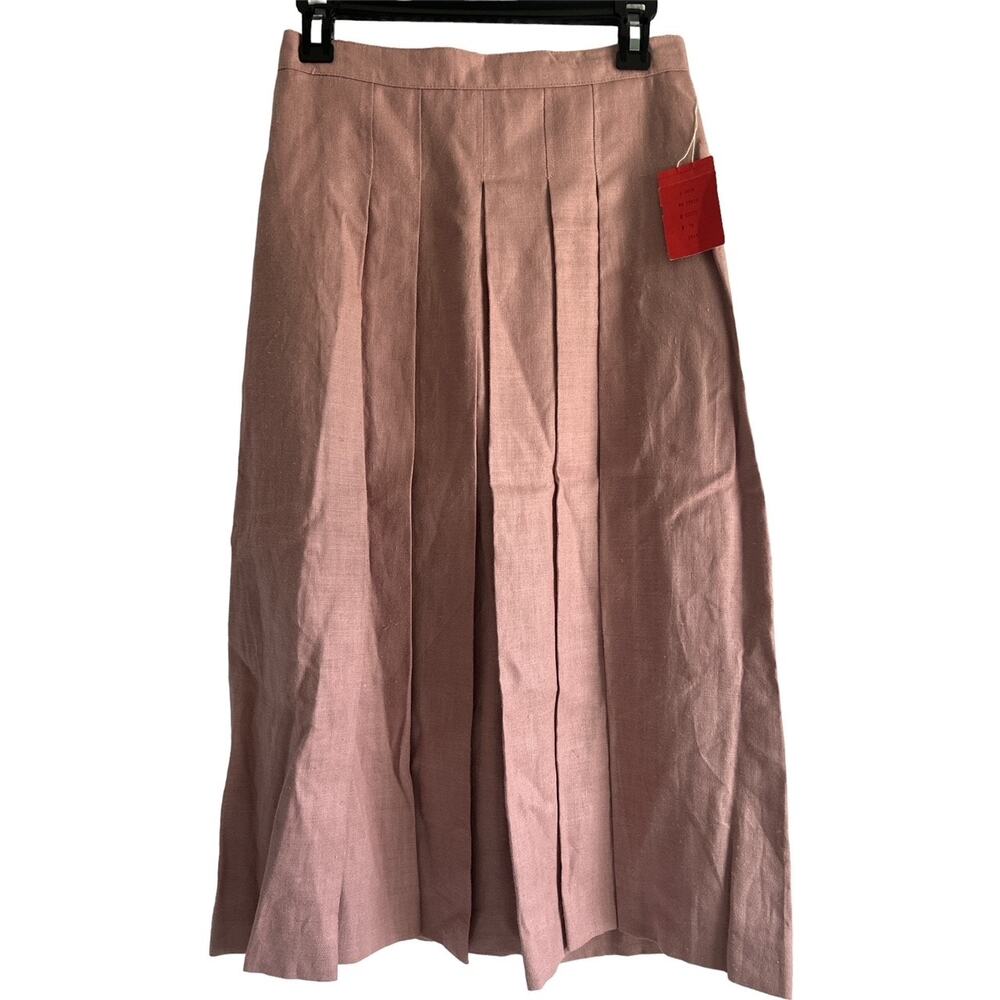 Vintage J. Crew  Size 10 100% Linen Maxi Skirt -‎ NWT, Light Pink Made in USA